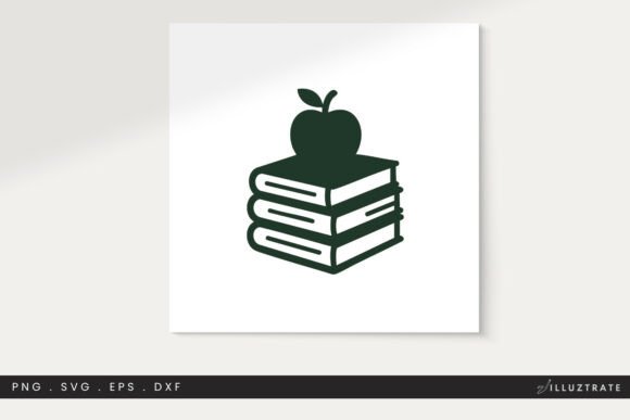 Books and Apple SVG: Teacher Crafts & Graphics