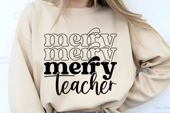 Merry Teacher Christmas SVG: Graphics for Crafts