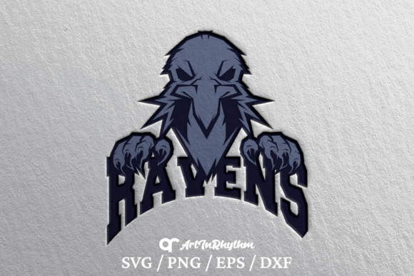 Ravens Logo: Sport School Mascot SVG for Graphics & Crafts