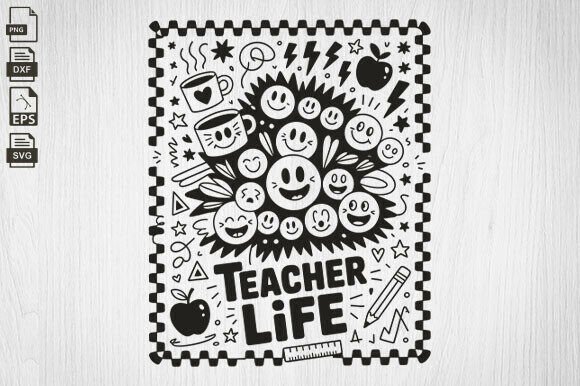 Retro Teacher SVG: Graphics for Crafts
