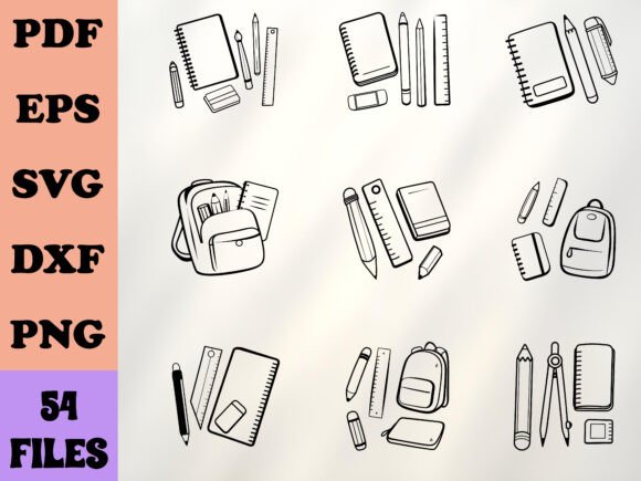 School Supplies SVG for Crafts & Graphics