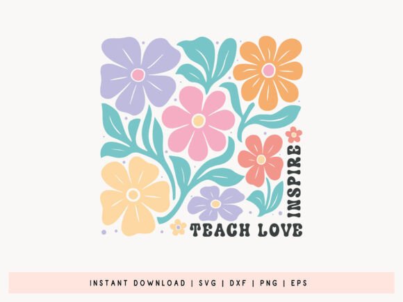 Teacher Flower SVG: Graphics for Crafts & Branding