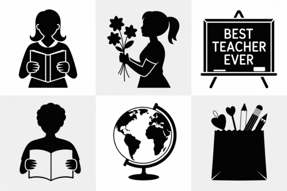 Teacher Icons SVG Bundle: Graphics for Crafts