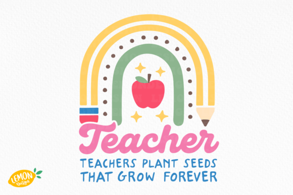Teacher Rainbow SVG for Crafts & Graphics