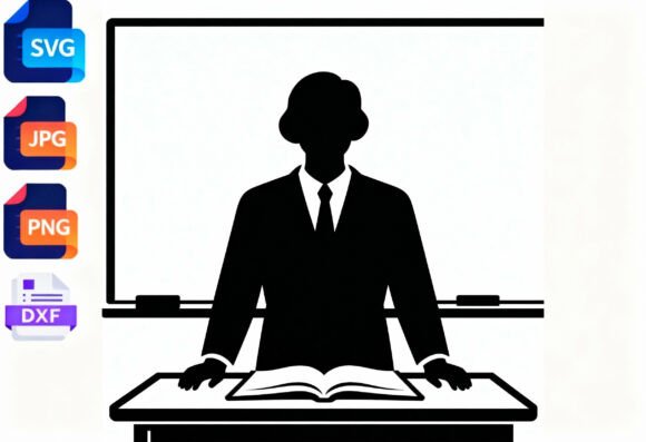 Teacher Silhouette SVG: Graphics for Crafts