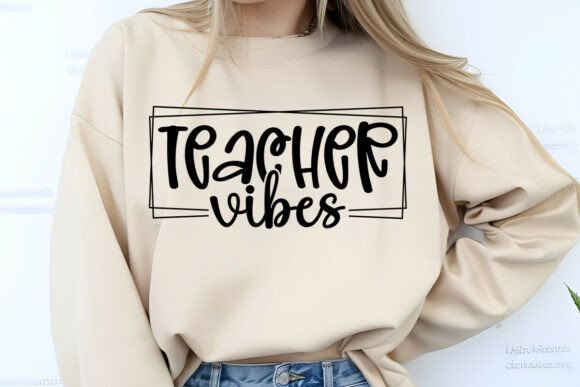 Teacher Vibes SVG PNG: Graphics for Crafts & Branding